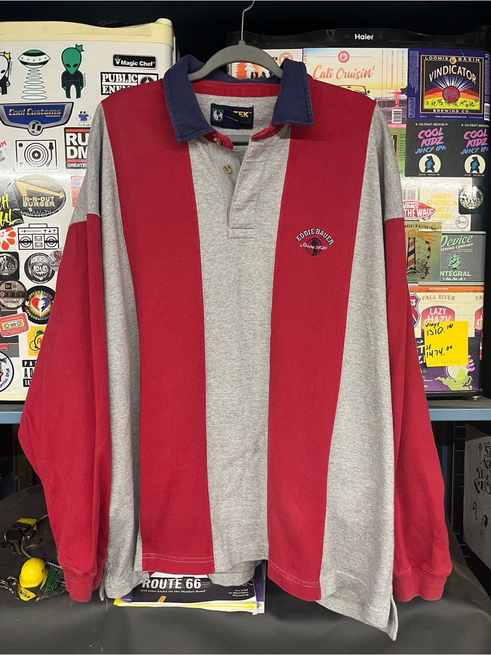 Vintage Eddie Bauer Polo Rugby Long Sleeve Shirt, Men’s Size XL